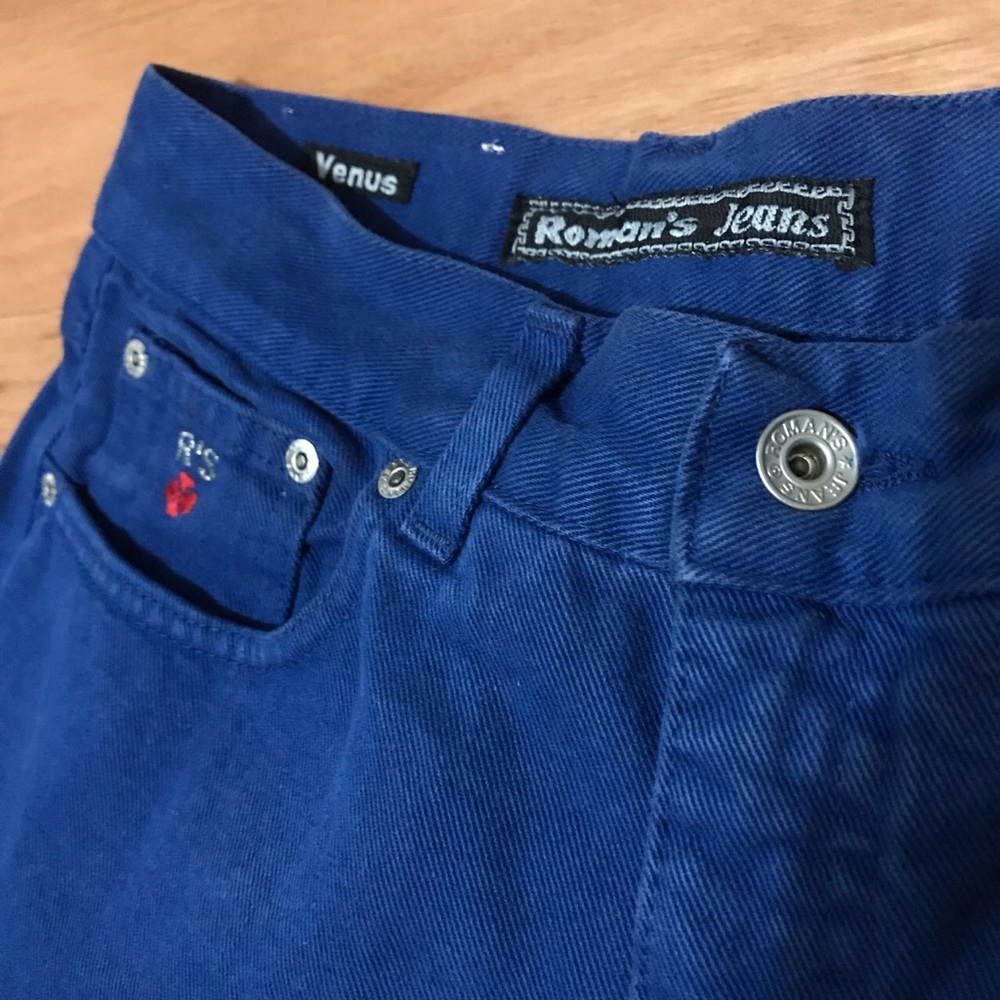 🦋VINTAGE ROMAN’S BLUE INDIE STRAIGHT LEG JEANS - Picture 2 of 4
